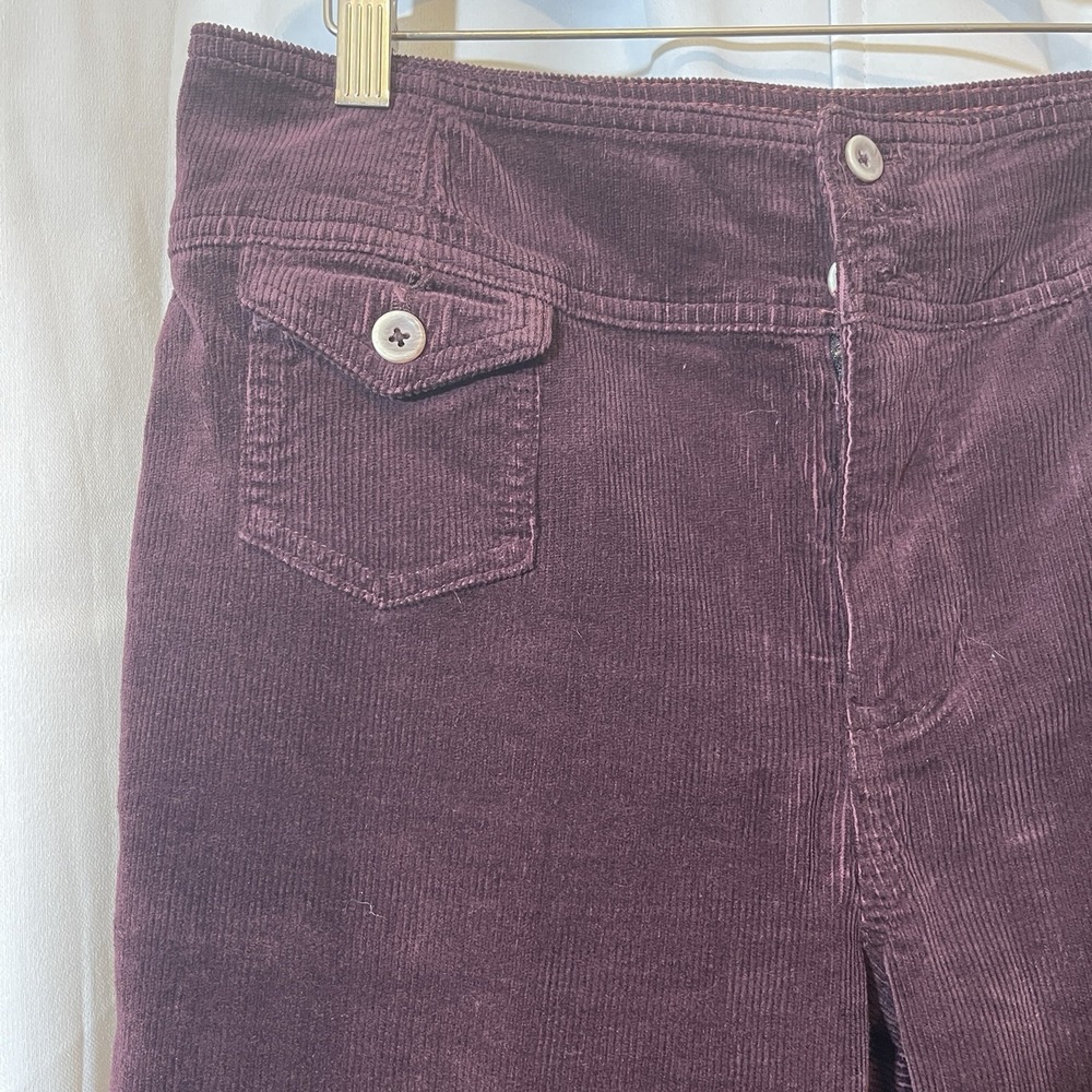 Anthropologie Pilcro Size 33 Corduroy Bootcut Trouser Pants Maroon Pockets - Picture 2 of 12